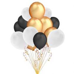 Event balloons Black White and Gold Balloons Graduation