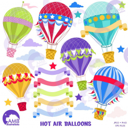 Hot Air Balloon Clipart, 1248 ~ Illustrations ~ Creative Market