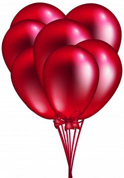 Red Balloon Bunch PNG Clip Art - Best WEB Clipart