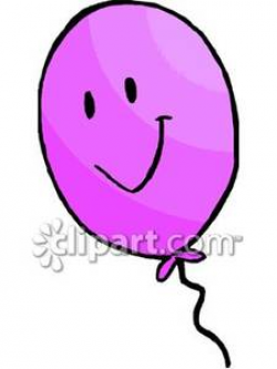 A Purple Balloon with a Smiley Face - Royalty Free Clipart Picture