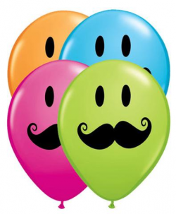 Mustache Smiley Face Latex Balloons – Jeckaroonie Balloons