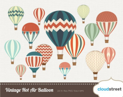 BUY 2 GET 1 FREE Vintage Hot Air Balloon clipart hot air