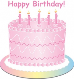 Free Birthday Cake Clip Art Image - Girls Pink Birthday Cake