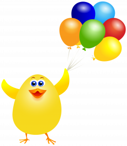 Easter Chicken with Balloons PNG Clip Art Image | Gallery ...
