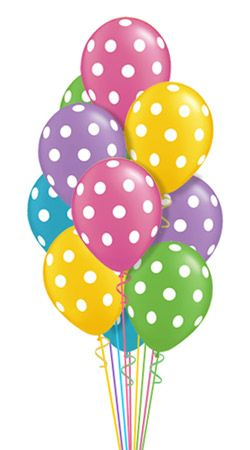Pastel Polka Dots Just For Fun Balloon Bouquet (13 Balloons ...