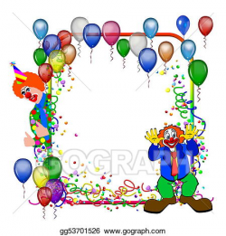 Clipart - Carnival party frame with balloons. Stock Illustration ...