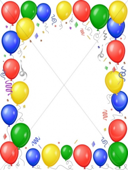 Colorful Balloon Frame | Church Birthday Clipart