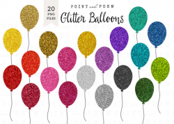 28+ Collection of Gold Glitter Balloon Clipart | High quality, free ...