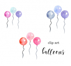 Balloons Clipart Air Balloons Watercolor Balloons clipart