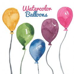 Watercolor Balloon clipart birthday party clip art Balloons