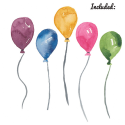Watercolor Balloon clipart birthday party clip art Balloons