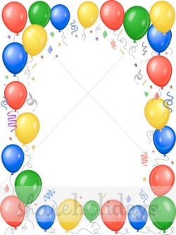 Bright Balloons Party Border | Party Clipart & Backgrounds