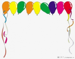 Colorful Balloons Border, Painted, Simple, Creative PNG Image and ...