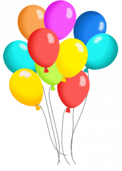 Birthday Balloons And Cake Clip Art Many Colorspng Clipart ...