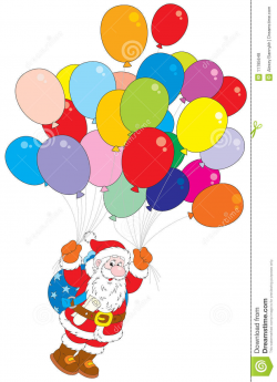 Flying With Balloons Clipart
