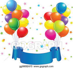 Vector Art - birthday balloons design. Clipart Drawing ...
