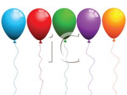 Colorful Balloons In a Line - Royalty Free Clipart Picture