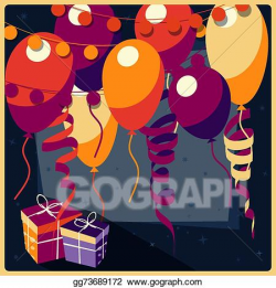 Vector Stock - Birthday background with presents and balloons ...