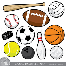 SPORTS BALLS Clip Art / Sports Balls Clipart Downloads /