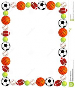 sports border clip art | Five different sport balls border / frame ...