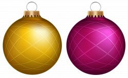 Yellow and Pink Christmas Balls PNG Clip Art - Best WEB Clipart