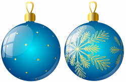 Transparent Two Blue Christmas Balls Ornaments Clipart | Gallery ...