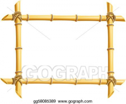 Vector Illustration - Wooden frame of bamboo sticks. Stock Clip Art ...