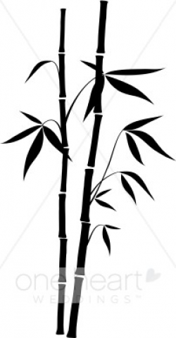 Black Bamboo Clipart | Wedding Leaf