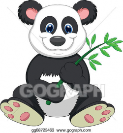 Vector Stock - Giant panda cartoon eating bamboo. Clipart ...