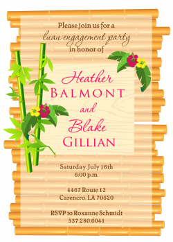 Bamboo Invitation Of Engagement Party Invitation Cute Design Card ...