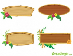 Bamboo wooden frame vector set | 3rd Birthday Party | Pinterest ...