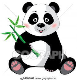 Vector Art - Panda with bamboo isolated. Clipart Drawing ...