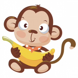 Image of Baby Monkey Clipart #3667, Baby Monkey With Banana Clip Art ...