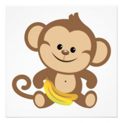 Boy Monkey With Banana Invite | Cakes - Prints Animals | Pinterest ...