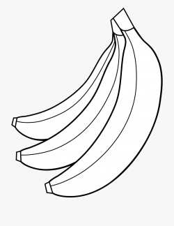 Colorable Bunch Of Bananas - Clip Art Ng Banana Black And ...