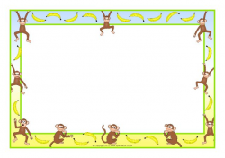 Monkeys and Bananas A4 Page Borders (SB8473) - SparkleBox