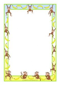 Monkeys and bananas A4 page borders (SB8473) - SparkleBox: | fun ...