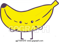 Vector Art - Cute cartoon banana character. Clipart Drawing ...
