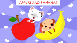 Apples and Bananas with lyrics | Vowel song | Songs for children ...
