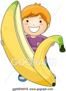 Stock Illustration - Boy with banana. Clipart Drawing gg55645918 ...