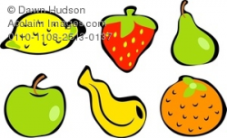 Image of a Selection of Sweet Fruits Including a Lemon, Strawberry ...