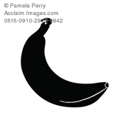 Clip Art Illustration of a Banana Silhouette