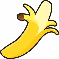 Clipart - Simple Peeled Banana (Outlined)