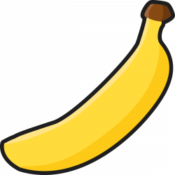 Clipart - Simple Banana (Outlined)