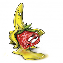 quick logo for strawberry banana shatter : trees