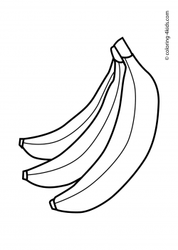 Banana - Fruits coloring pages for kids, prinables | Fruits coloring ...