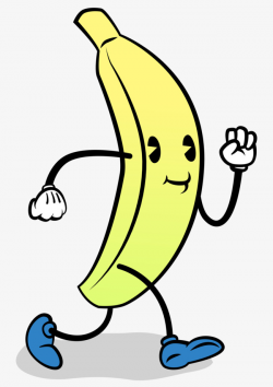 Cartoon Hand-painted Running Bananas, Cartoon Banana, Hand Painted ...