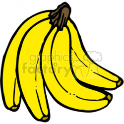 Yellow Banana 3 Bunch clipart. Royalty-free clipart # 387554