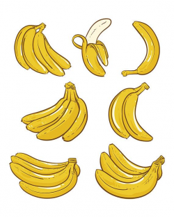 Yellow Bananas vector illustration. Overripe Banana, Single Banana ...