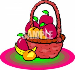 A Banana Beside A Fruit Basket Clipart Image - foodclipart.com